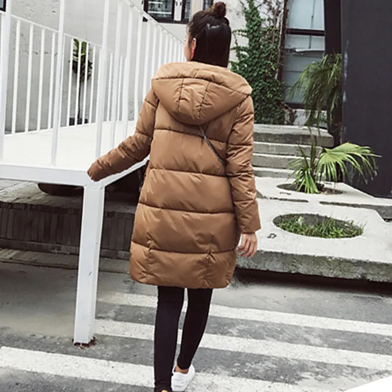 AKSLXDMMD однотонная модная зимняя куртка для женщин 2019 новая парка с капюшоном