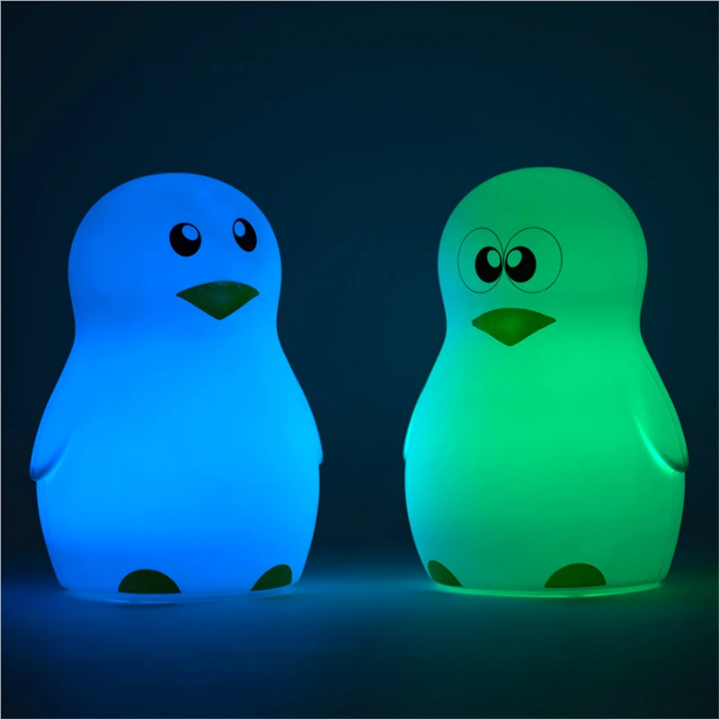 Милый силиконовый Пингвин ночник Luminaria новинка светодиодная лампа с сенсорным