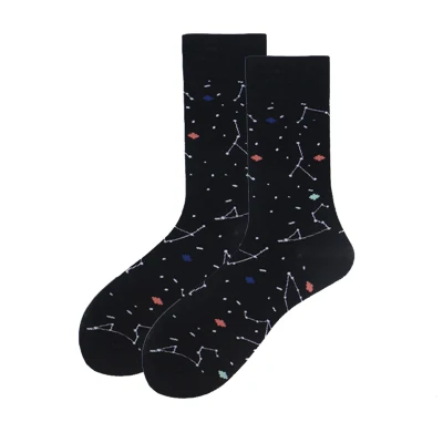 constellation Новая тенденция Для мужчин Красочные чесаный хлопковые носки Для мужчин Happy смешные носки свадебное платье носки Бизнес подарок Harajuku Прохладный Скейтборд Сокс - Цвет: constellation