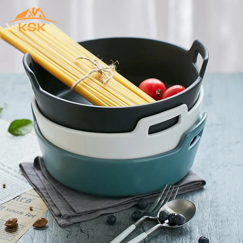 Креативная двухушная миска для салата с фруктами домашняя японская посуда