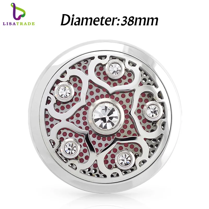 5 шт. 38 мм Магнитная автомобиль ароматерапия плавающей медальон 316L из нержавеющей