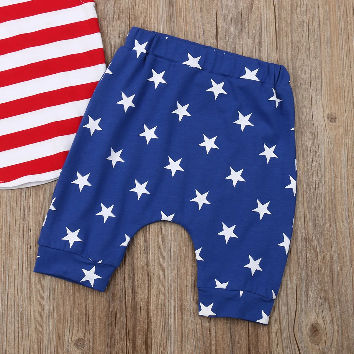 Летняя одежда для малышей комплекты одежды с принтом флага США маленьких