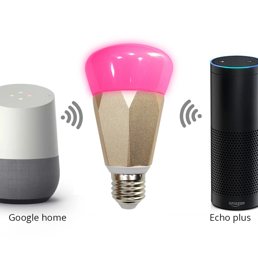 E27 Smart IFTTT Light работает с Alexa Echo Google Home Поддержка приложения/синхронизация голоса