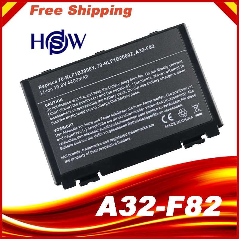 

4400mAh laptop Battery For Asus A32-F82 k40ab k40ij k40in k40ad k50ij K50in k50id k50af k51ac k51ae k51ab k60ij k61ic k70ab