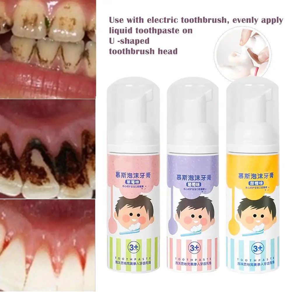 Детская зубная паста отбеливающий мусс пена уход за зубами отбеливание зубов