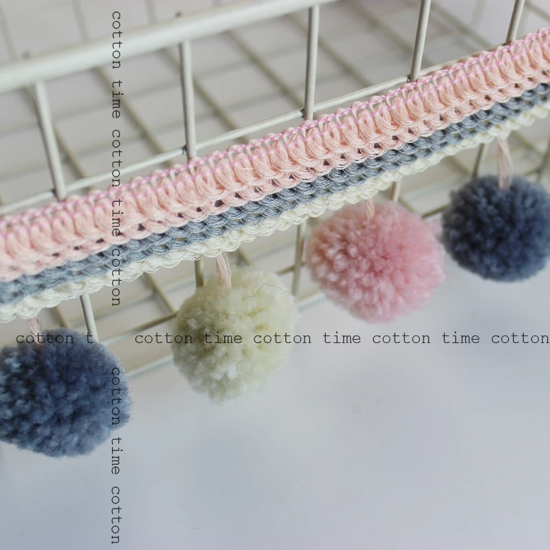 1 ярд пряжи помпон отделка большой шар 4 см диаметр шарика 7 широкая бахрома