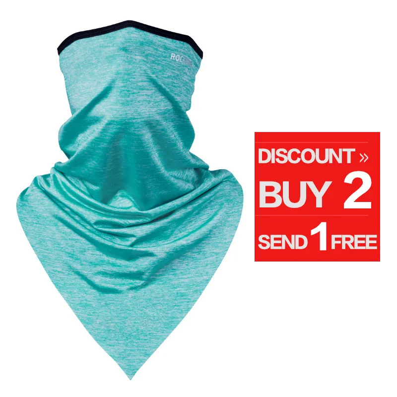 Blue 3 pieces ROCKBROS походная бандана для кемпинга треугольник спортивный шарф ледяная ткань дышащие банданы для велоспорта маска для лица бегущая повязка на голову Шея теплая - Цвет: Blue 3 pieces