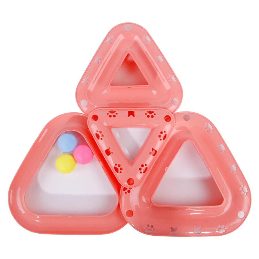 Треугольный 3 слойный поворотный круг с шариками интерактивный трек игрушка для