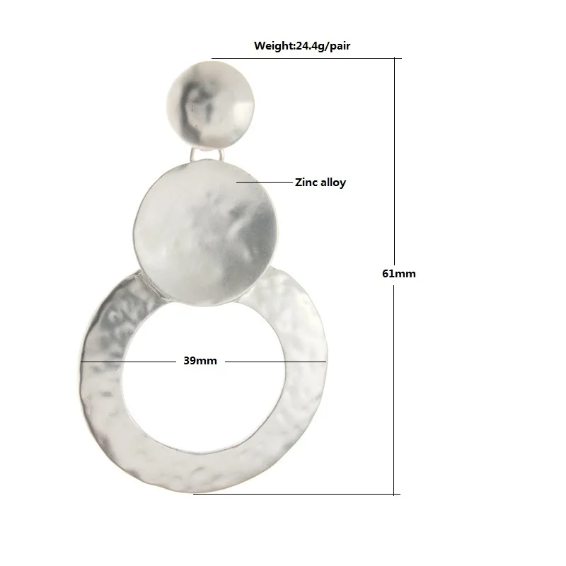 NeeFu WoFu висячие серьги из цинкового сплава ретро металлические большие Висячие
