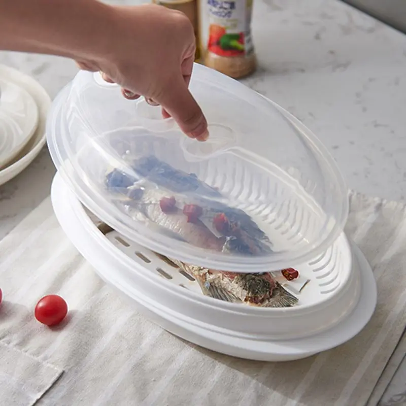 Европейский стиль пластиковая Однослойная микроволновая печь Пароварка круглая