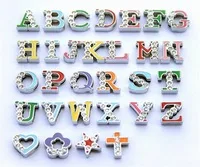 10p разноцветный Английский алфавит, стразы 8 мм A-Z Подвески с буквами DIY Аксессуары подходят 8 мм браслет и ошейник для домашних животных