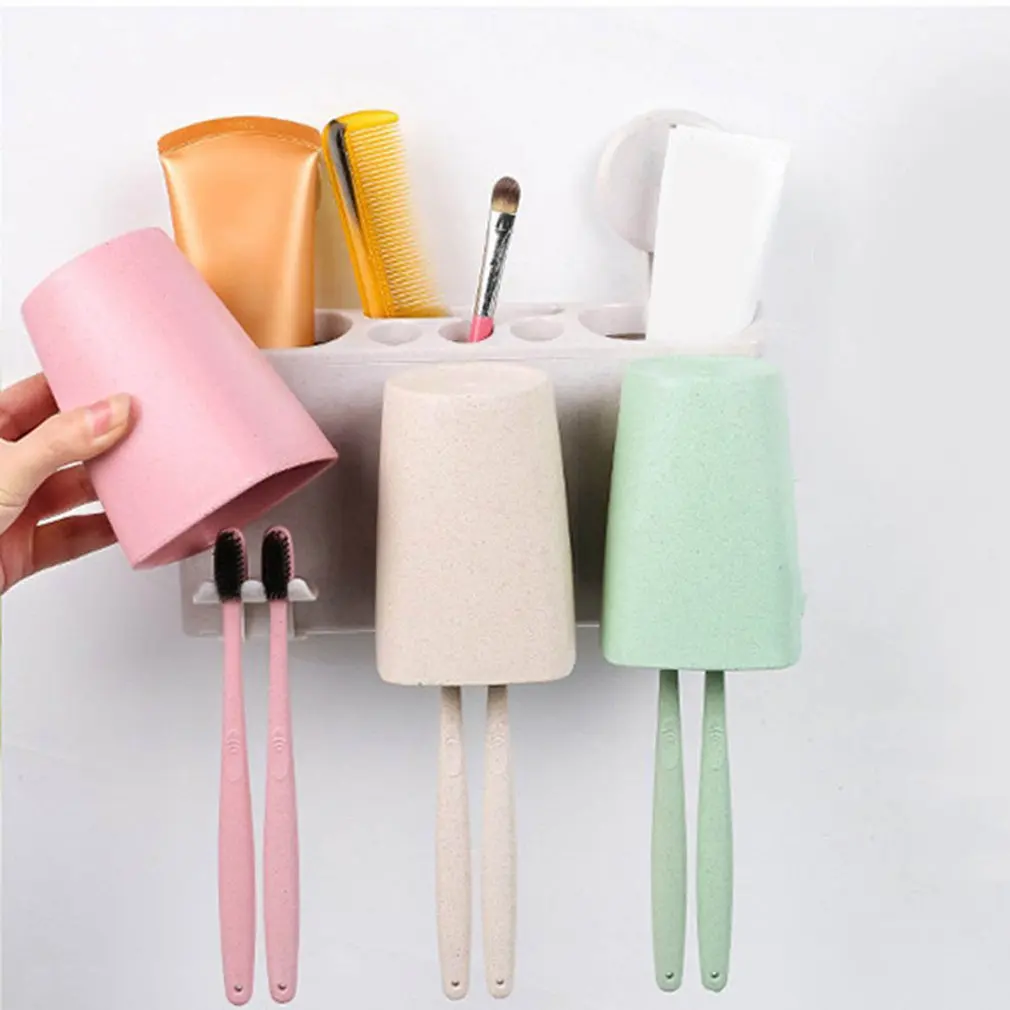Мульти funticonal креативная присоска зубная щетка держатель Sucker Mouthwash Cup Set|Полки для