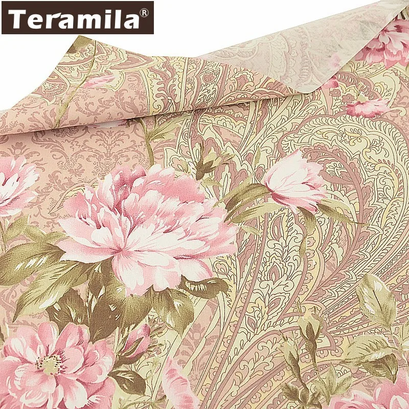 50cmx160cm Teramila печатная ткань в цветочек метр хлопок саржа DIY швейный материал пэчворк Telas 6 шт/40 см x 50 см Tissus Скрапбукинг - Цвет: 50cmx160cm