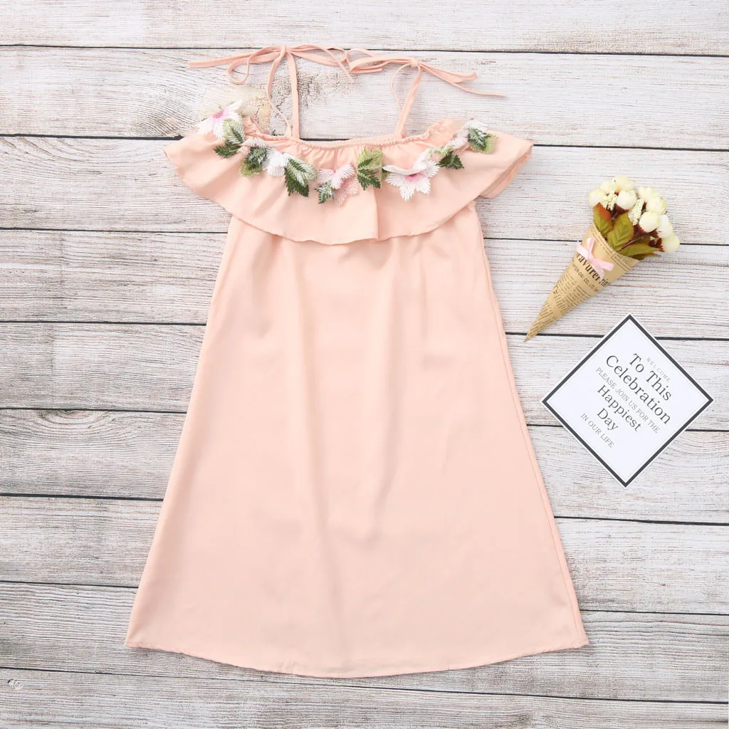 Женское платье с цветочным принтом и открытыми плечами для мамы дочки Одинаковая