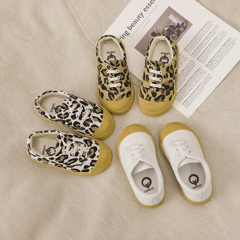 Кроссовки детские без шнуровки мягкие дышащие леопардовые повседневная обувь
