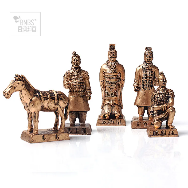 

BNBS 5Models/Set 8.5cm China antique imitation soldier Terracotta warriors and Horses crafts decoration handmade Statue souvenir