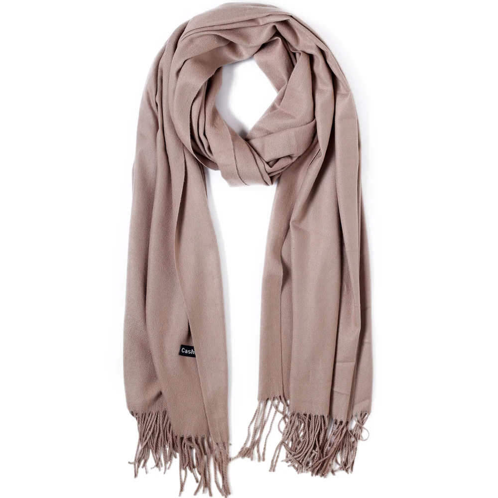 Cashmere Scarf Shawl Solid Autumn Winter Wrap Warm High Quality Soft Hijab Thick Lady Women Gift Pashmina Wool Luxury Tan |