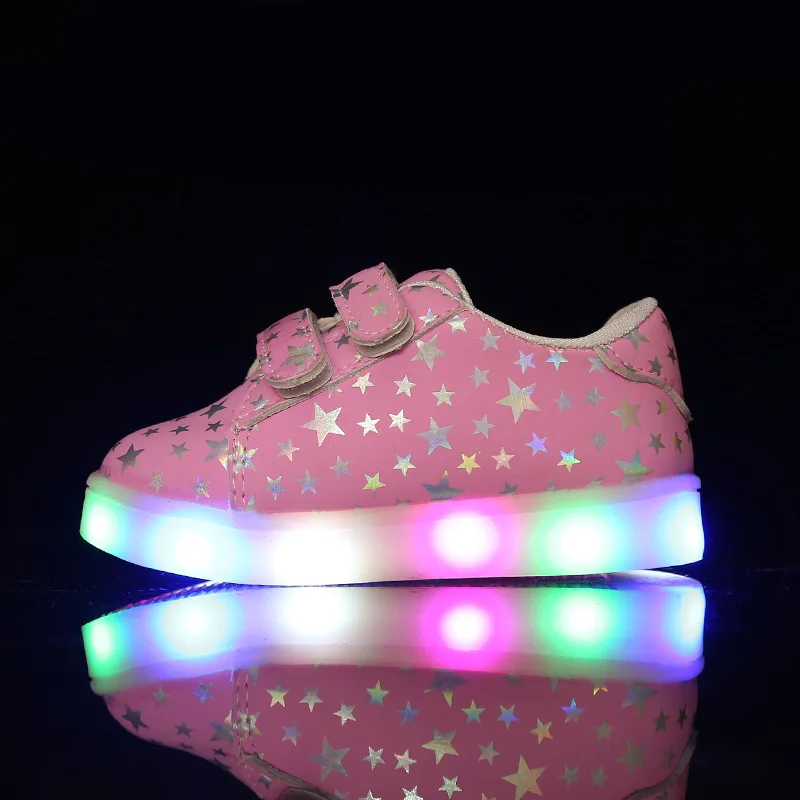 2018 детская Обувь дети светящиеся Спортивная обувь для маленьких мальчиков