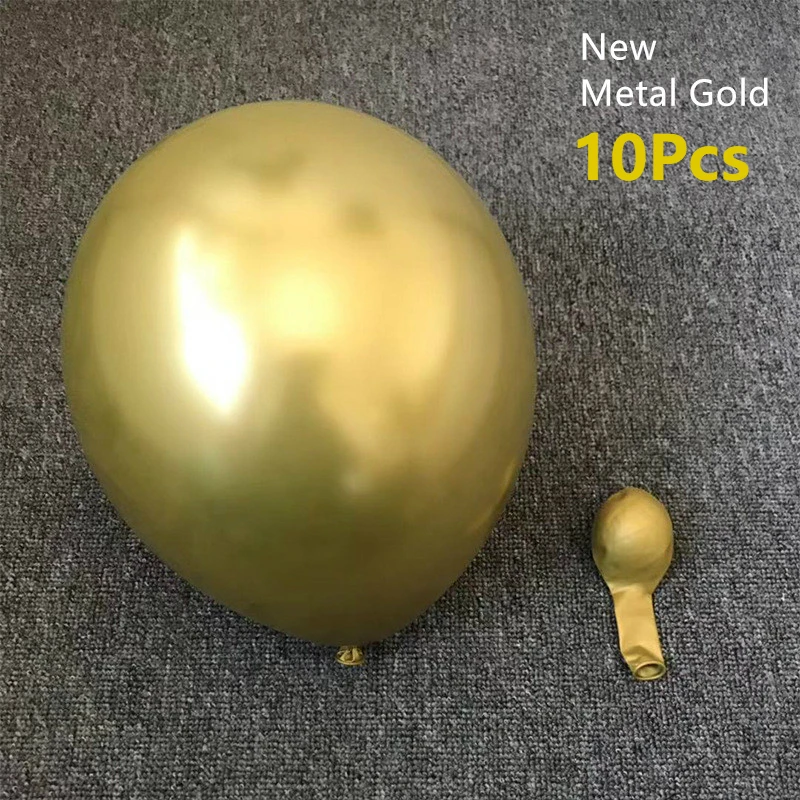 Chrome Metal Gold 10 шт смешанные золотые свадебные шары металлические конфетти воздушные шары для дня рождения украшения для взрослых детей Детские вечерние принадлежности - Цвет: Chrome Metal Gold