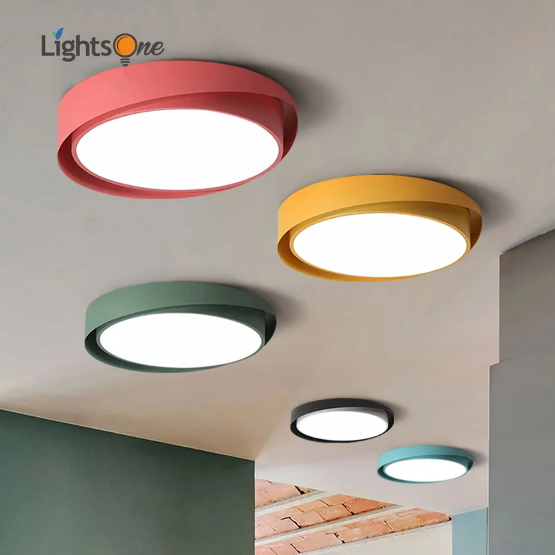 

Круглый потолочный светильник в скандинавском стиле для спальни, современный светодиодный потолочный светильник для гостиной, Кабинета