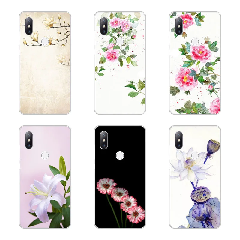 Чехол xiaomi mi x 3 мягкая задняя крышка из ТПУ с силиконовыми цветами для Защитные