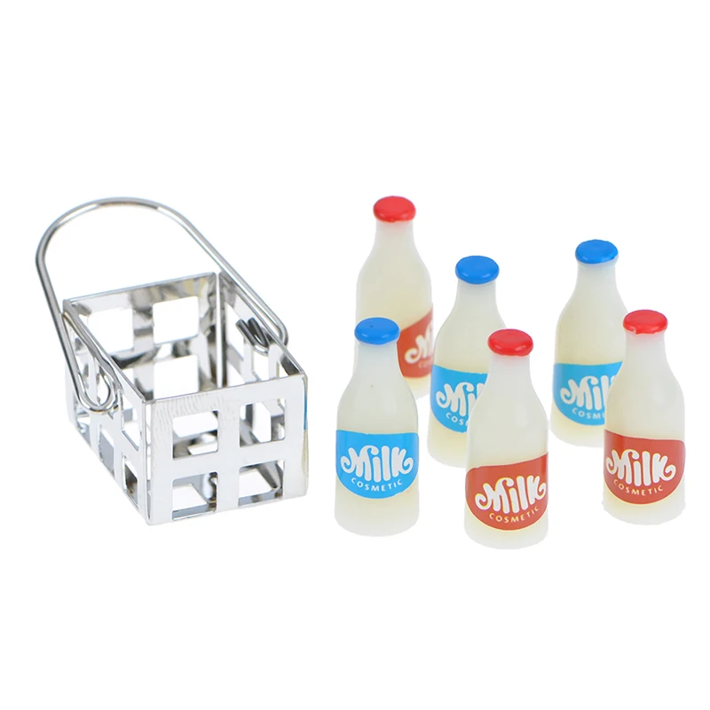 1/12 мебель для кукольного домика миниатюрная металлическая корзина молока с