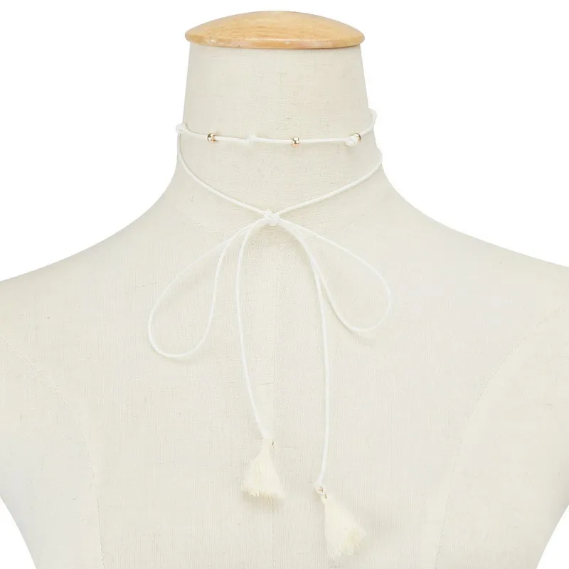 Elessical бархат колье Цепочки и ожерелья галстук-бабочку воротник Длинная веревка