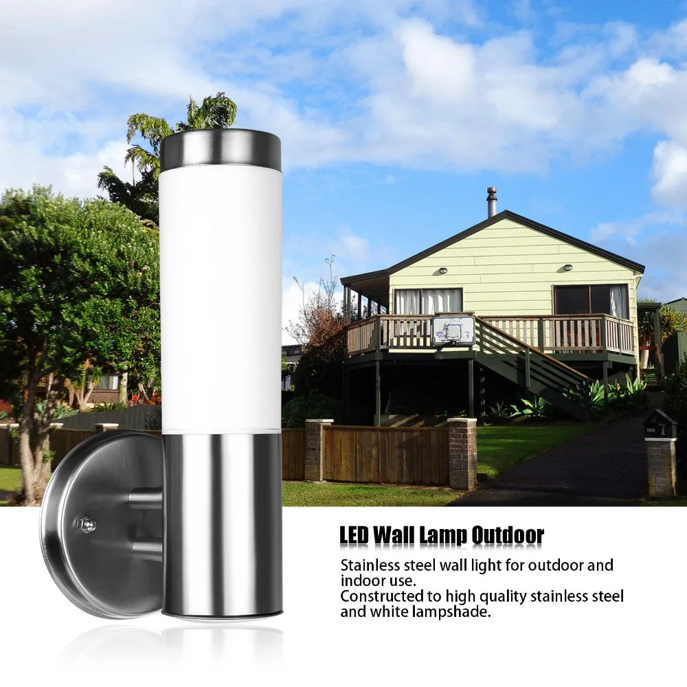 1 шт. водонепроницаемый из нержавеющей стали E27 светодиодный настенный