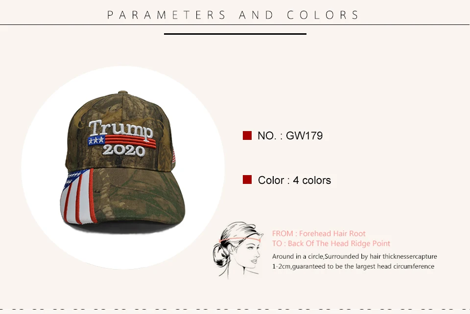 Geebro Make America Great Again Embroidery USA Flag Donald Trump Hat Cotton Baseball cap Outdoor Camouflage Military cap