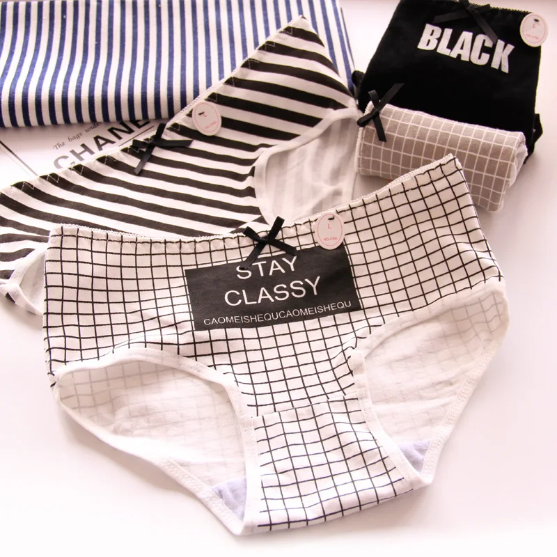 Трусики Женские однотонные в клетку милые пикантные японском стиле Стиле Лолита