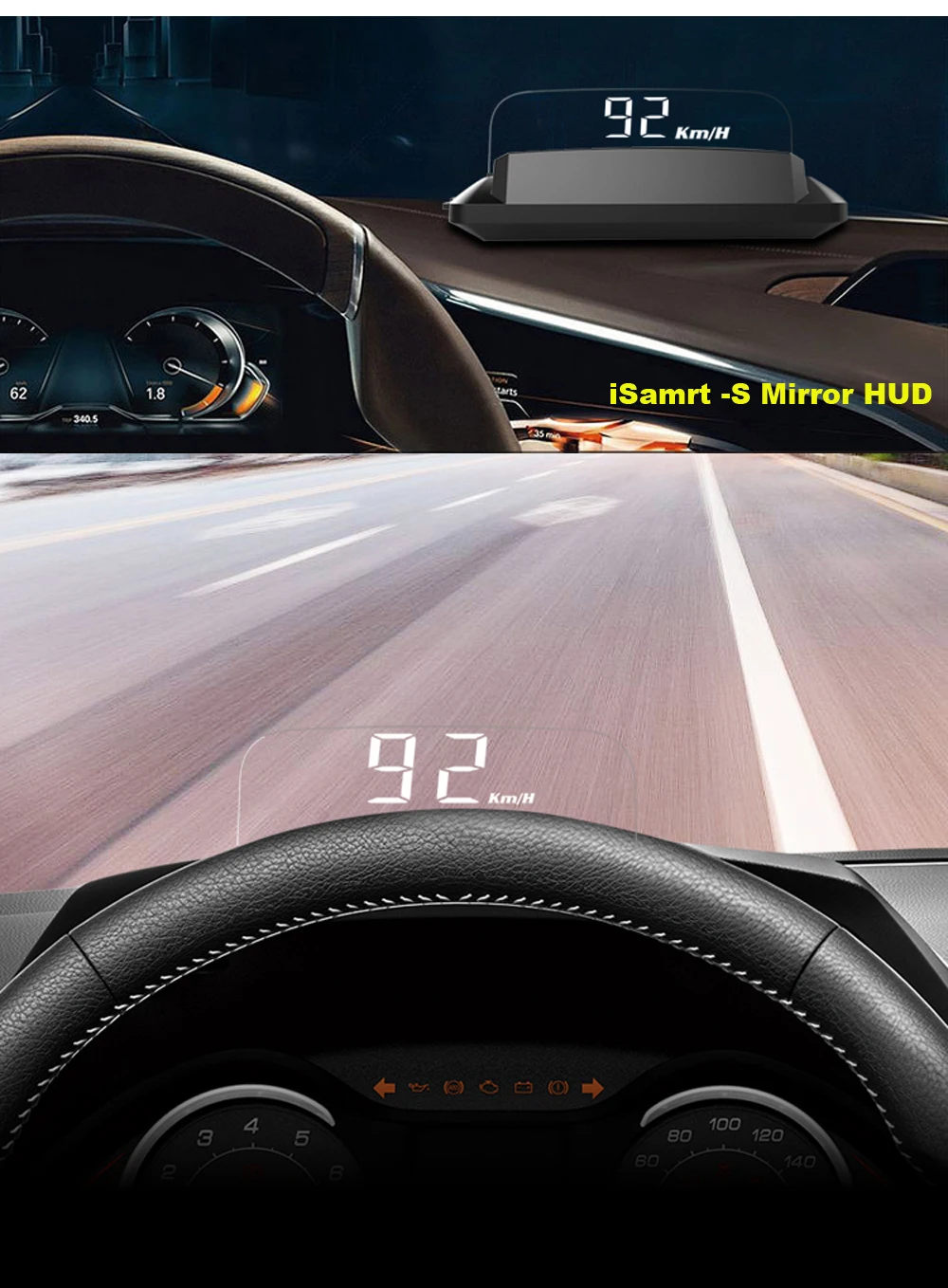 EANOP iSmart-S зеркало дисплей автомобиля hud OBD2 сканер obd метр Velocimetro coche hud Overspeed проектор