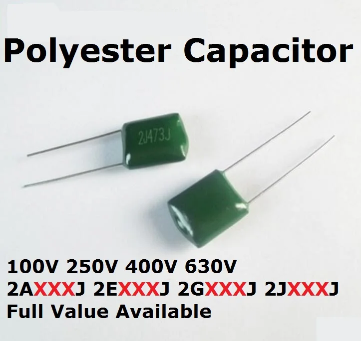 20PCS 250V 2E223J 2E683J 2E104J 2E222J 2E472J Polyester Capacitor 2.2/4.7/22/68/100NF/0.022/0.068/0.0022/0.0047/0.1UF | Электронные
