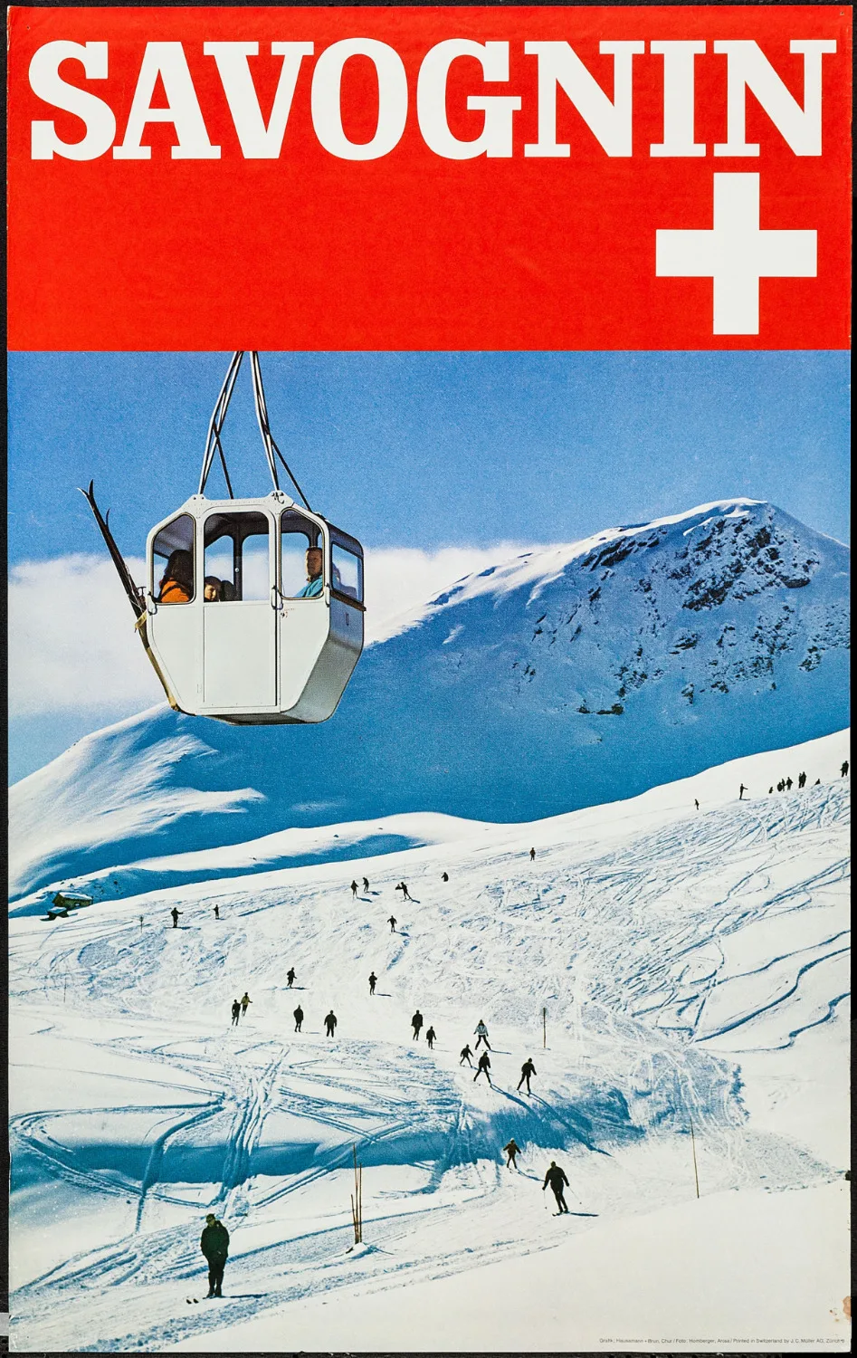 Ski in Savognin поп арт карта классический винтажный Ретро Крафт холст картины дорожный