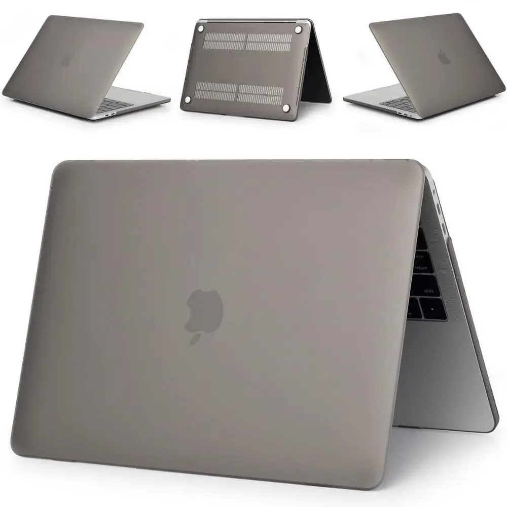 Чехол для ноутбука MacBook Air Pro retina 11 12 13 15 для Mac Pro 13,3 15,4 дюймов с сенсорной панелью ID A2159+ чехол для клавиатуры - Цвет: Matte gray