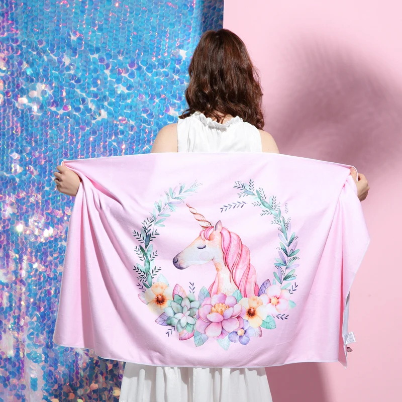 Mattys пляжное полотенце с единорогом девочкой и сердцем оригинальный дизайн