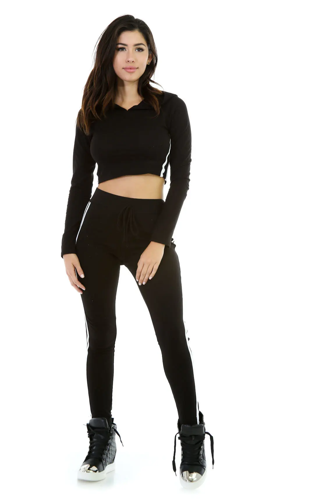 OLOEY 2018 новые стильные леггинсы с блестящими полосами женские талии силиконовая в