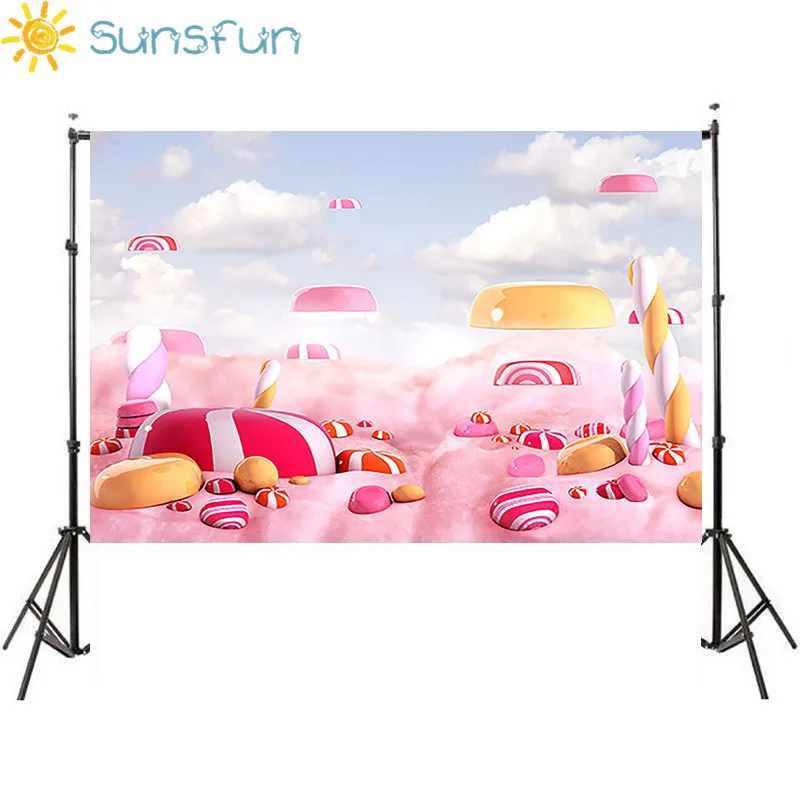Sunsfun 7x5 футов 220*150 см фото новорожденных фон сладкие конфеты еда ребенок Художественная ткань цифровая печать фотографии фон