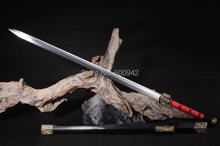 

Hand-Forged Sword Blade Chinese KungFu Sword Saber Carbon steel Blade - Wood Sheath