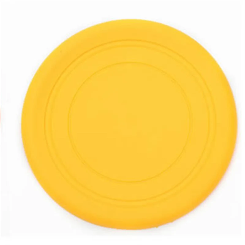 yellow Новинка, силиконовая игрушка для собак, для уличного обучения щенка, летающие диски, игрушка для собак, спортивные зубостойкие принадлежности для тренировки животных - Цвет: yellow