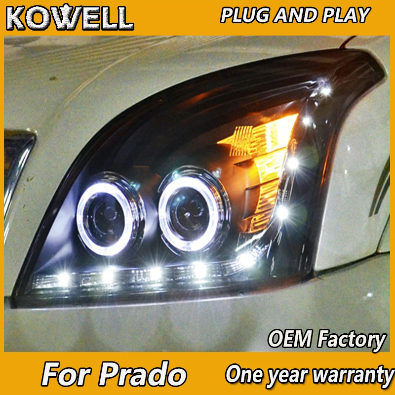 KOWELL стайлинга автомобилей Фара для Toyota Prado LC200 Koplampen 2004 2009 светодиодный O