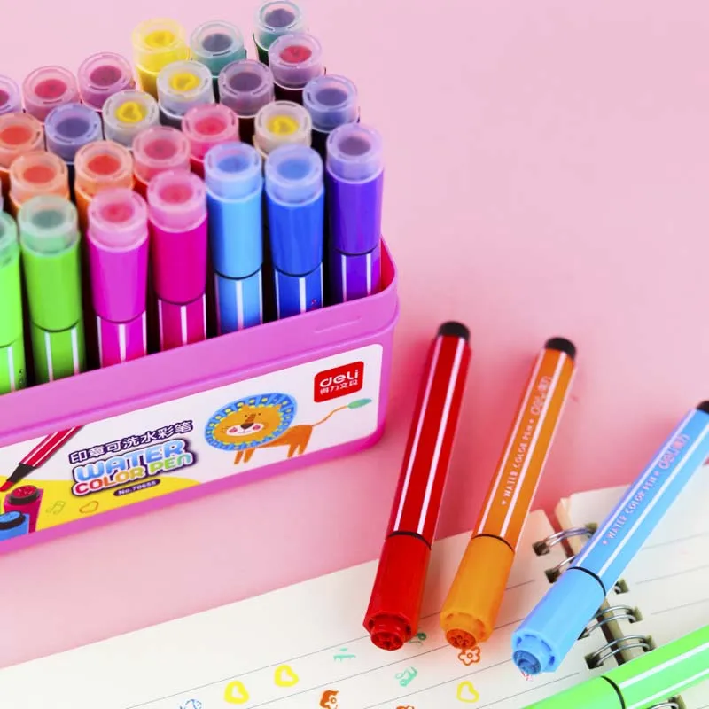 1 комплект с двумя головками для детей моющиеся цветные ручки рисования печатью