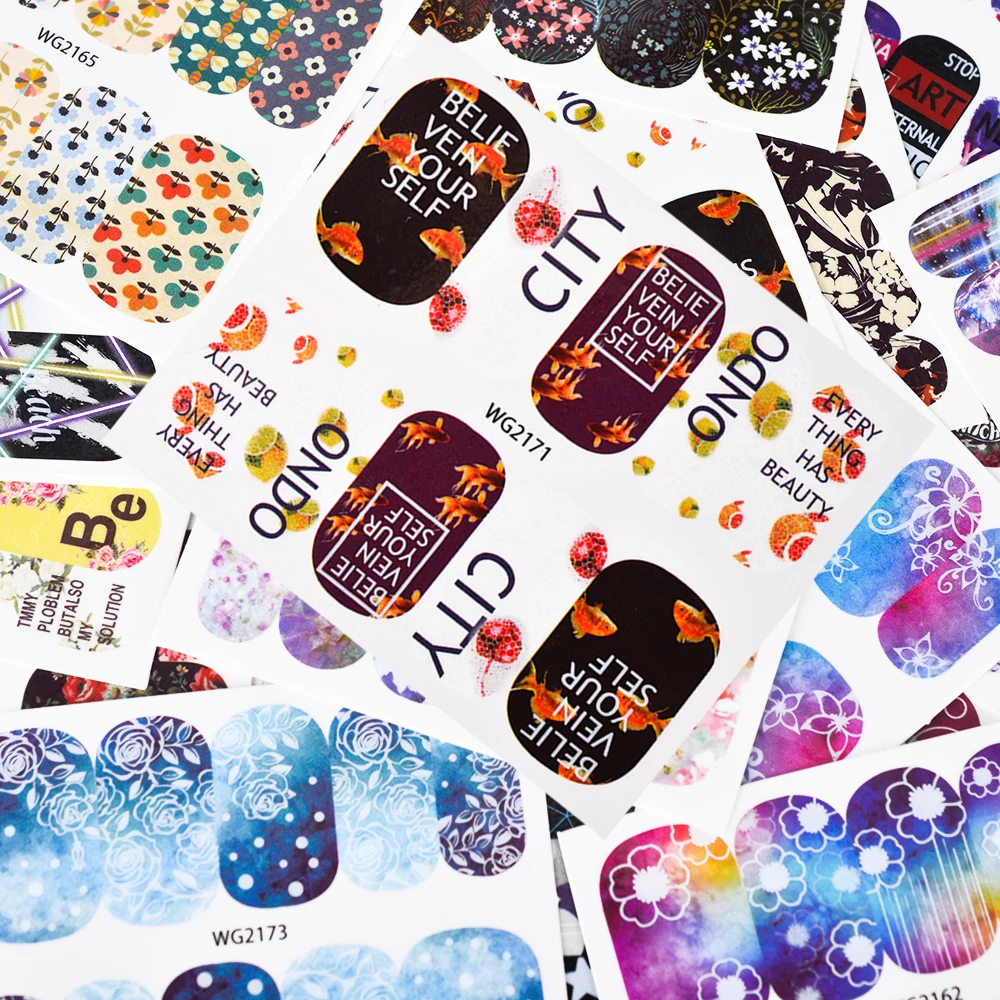 25 шт. зимние разноцветные цветы|flower nail stickers|nail stickerstickers water |