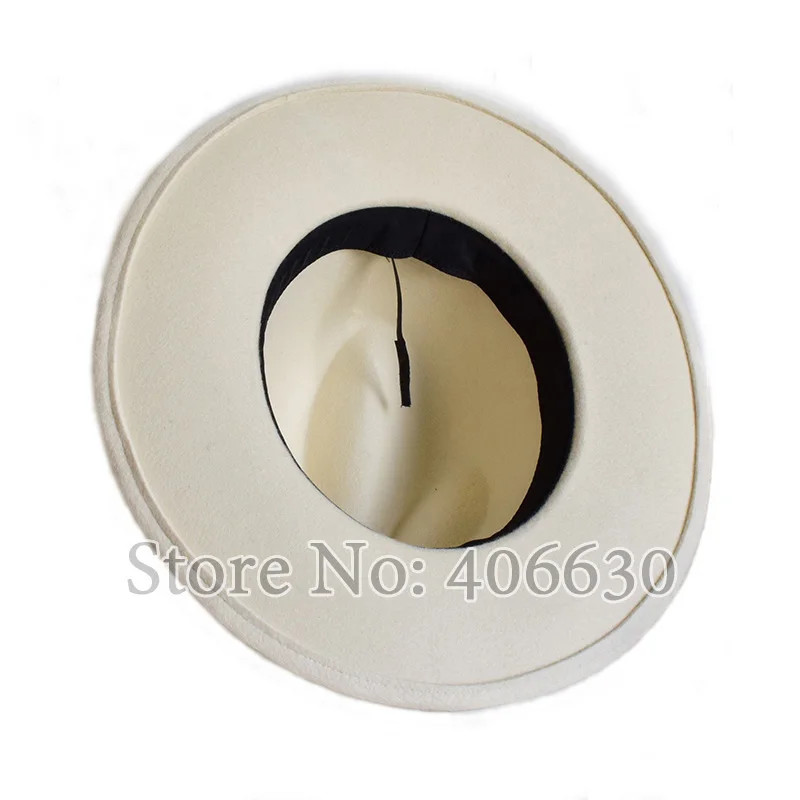 Женские фетровые шапки SWDW087 зимние однотонные с белыми широкими полями