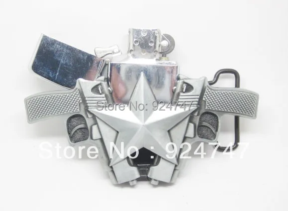 Двойной Пистолет звезда Съемный легкий пояс Пряжка Пистолеты Книги об оружии |