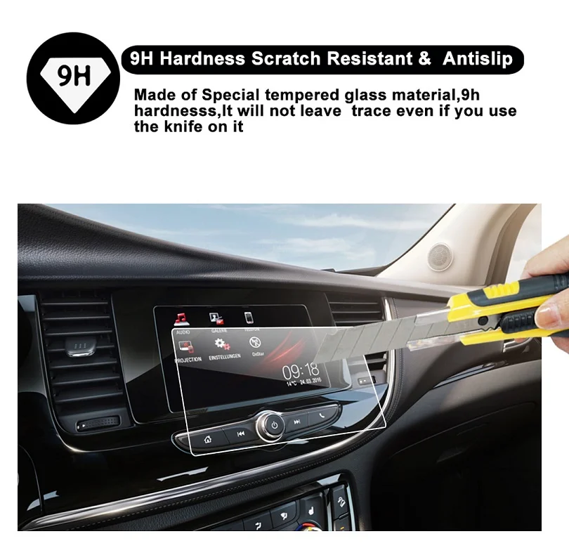 7-inch RUIYA экран протектор для Opel Mokka X SUV/Vauxhall Mokka X Автомобильный gps навигатор сенсорный экран, 9H закаленное стекло защитный экран - Цвет: 7-inch