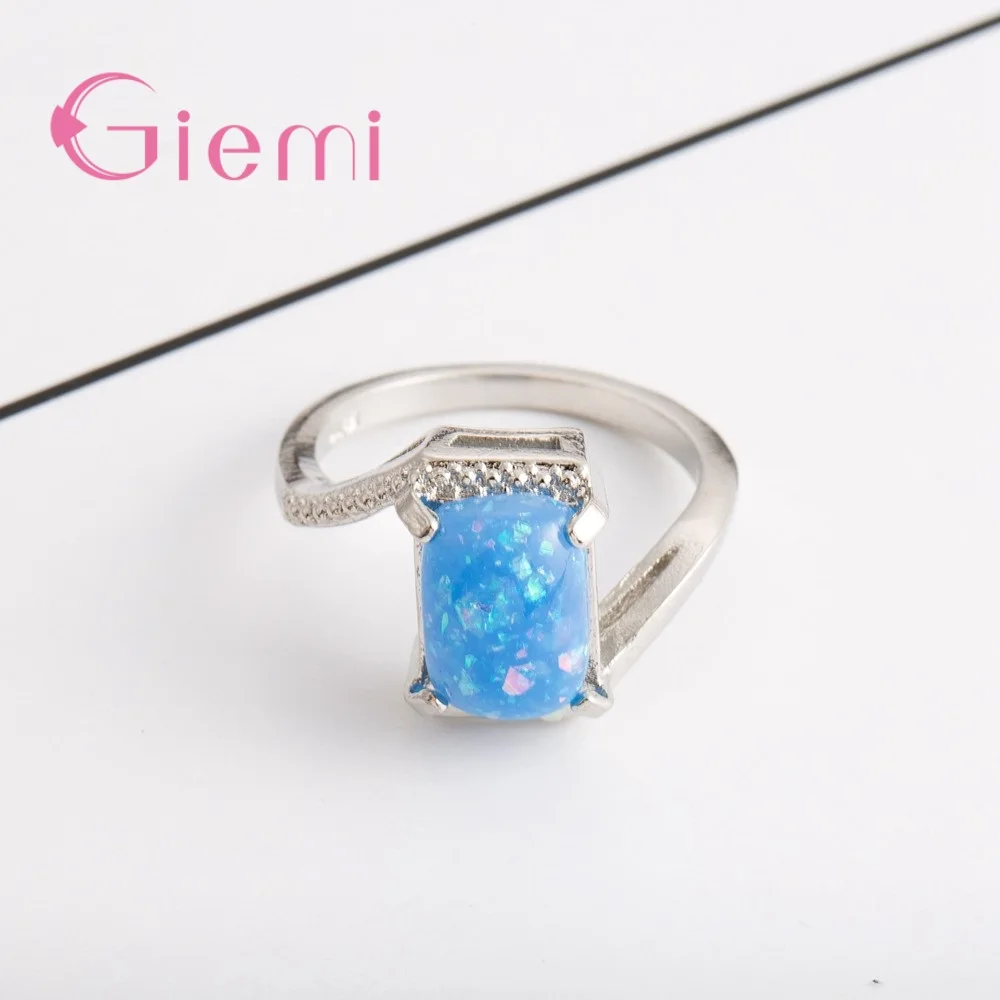 Кольца с голубым огненным опалом оригинальный дизайн модные роскошные кольца