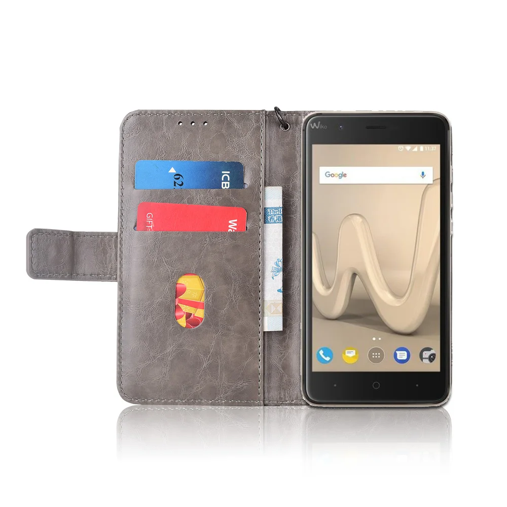 Кожаный чехол книжка с ремешком для Wiko Harry Fundas 100%|Чехлы-портмоне| |