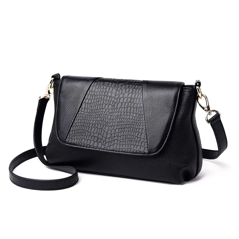 Популярные кожаные сумки с узором крокодиловая кожа на плечо европейские и