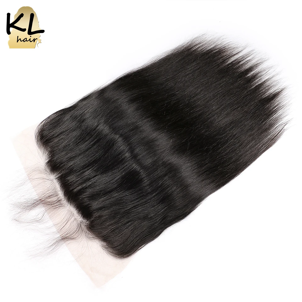 KL Hair предварительно выщипанные прямые 13x6 уха до кружева лобовое закрытие с