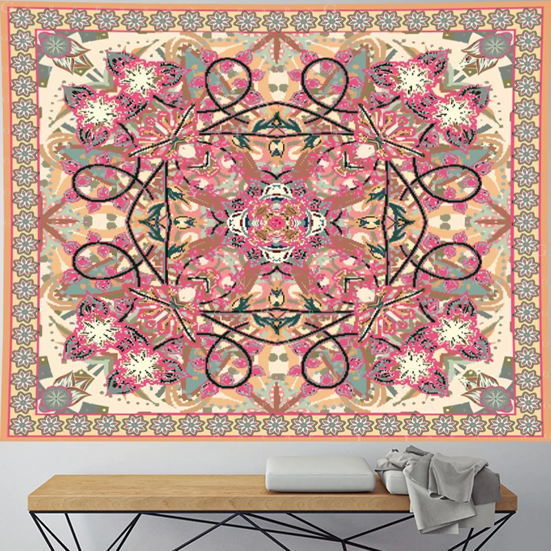Бохо стиле гобелен из макраме Винтаж Стиль гобелены с узором в ретро психоделические домашний